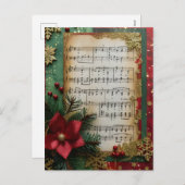 楽譜クリスマススクレープブック紙 シーズンポストカード (正面/裏面)
