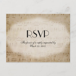 楽譜テーマRSVPディナーオプション インビテーションポストカード