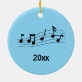 楽譜ノートの賞味期限パーソナライズされた日 セラミックオーナメント (裏面)