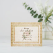 楽譜ピンクのバラ日付ポストカードを保存 案内ポストカード (スタンド正面)