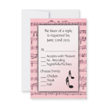 楽譜ピンクRSVPメニューの選択