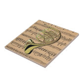 楽譜フランスのの背景で~をホルンする タイル (側面)