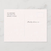 楽譜ブラシスクリプトピンク写真卒業 案内ポストカード (裏面)