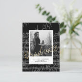 楽譜ブラックフォト卒業発表 案内ポストカード (スタンド正面)