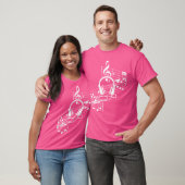 楽譜ヘッドフォンクレフ、 音符記号楽譜ミュージシャン Tシャツ (ユニセックス)