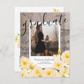 楽譜ボホフローラ木写真卒業 案内ポストカード (正面/裏面)