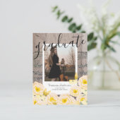 楽譜ボホフローラ木写真卒業 案内ポストカード (スタンド正面)