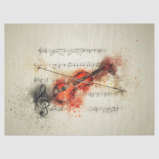 楽譜ヴァイオリンのデカップージティッシュペーパー 薄葉紙 (正面)