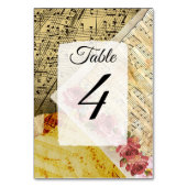 楽譜ヴィンテージシート結婚楽譜カード テーブルナンバー (裏面)