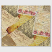 楽譜ヴィンテージシート音楽ギフト ラッピングペーパー (フラット)