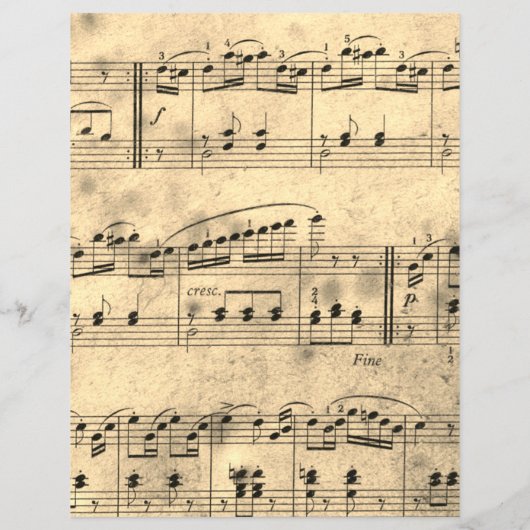 楽譜ヴィンテージパーチメントスクラップブック作り紙 (裏面)