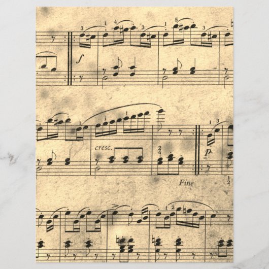 楽譜ヴィンテージパーチメントスクラップブック作り紙 (正面)