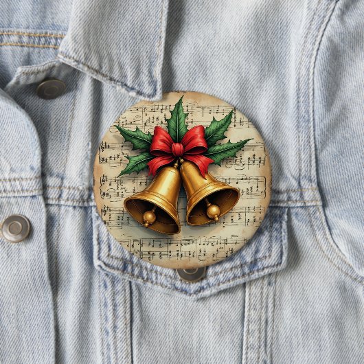 楽譜上のクリスマスベル、 缶バッジ (インサイチュ)