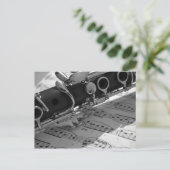 楽譜付きクラリネット ポストカード (スタンド正面)