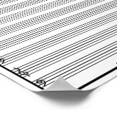 楽譜原稿スタッフラインクレフ、 音符記号 ポスター (角)