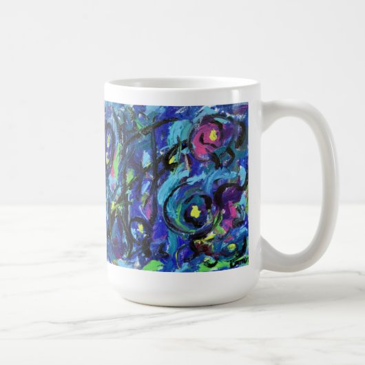 楽譜抽象芸術絵画アートのマグカップ コーヒーマグカップ (右)