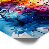 楽譜水彩画絵画像画 ポスター (角)