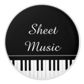 楽譜用グランドピアノとラベル付けされた楽譜 セラミックノブ (正面)
