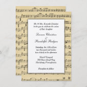 楽譜結婚式招待状 招待状 (正面/裏面)