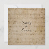 楽譜結婚式招待状 招待状 (裏面)