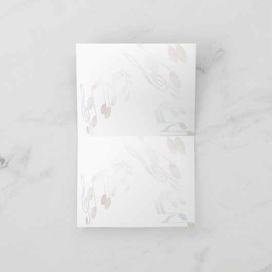 楽譜線数々の色ありがとう サンキューカード (内部)