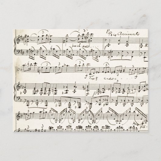 楽譜表ヴィンテージ楽譜 ポストカード (正面)