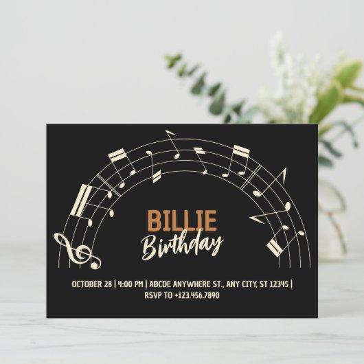 楽譜誕生日 招待状 (スタンド正面)