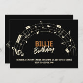 楽譜誕生日 招待状 (正面/裏面)