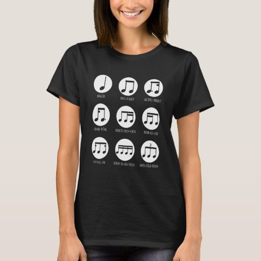 楽譜音楽クラシカル作曲家先生Stu Tシャツ (正面)