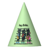 楽譜3黒猫ミュージシャングリーンアイ パーティーハット (正面)