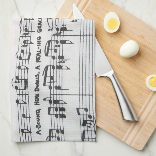 楽譜 キッチンタオル (四つ折り)