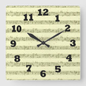 楽譜 スクエア壁時計 (正面)