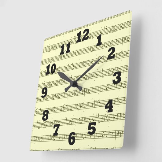 楽譜 スクエア壁時計 (傾斜)
