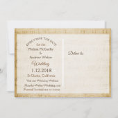 楽譜 ピンクのバラ Save the Date 招待状 (裏面)