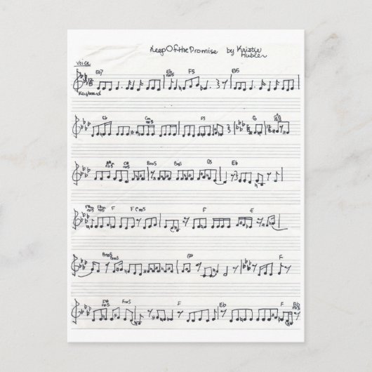 楽譜 Keep Of The Promise ポストカード (正面)