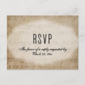 楽譜 RSVP ディナー選択 はがき インビテーションポストカード (正面)