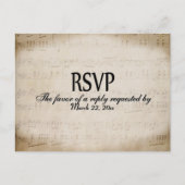 楽譜 RSVP 夕食の選択 はがき インビテーションポストカード (正面)