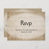 楽譜RSVPディナーの選択 インビテーションポストカード (正面/裏面)