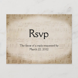 楽譜RSVPディナーの選択 インビテーションポストカード