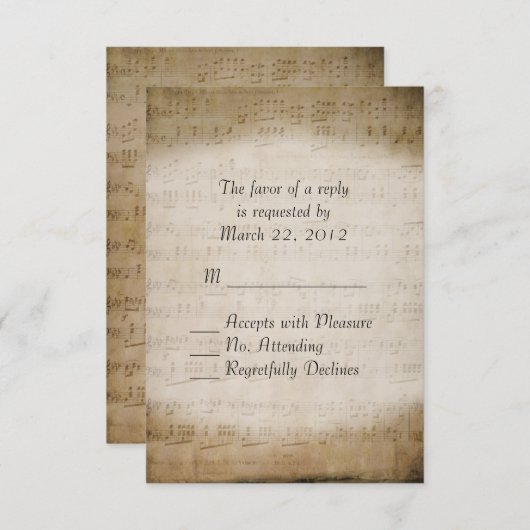 楽譜RSVP 出欠カード (正面/裏面)