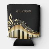 楽音付きブラックおよび金ゴールドキーボード 缶クーラー (裏面)