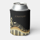 楽音付きブラックおよび金ゴールドキーボード 缶クーラー (缶裏面)