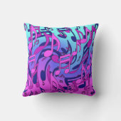 楽音活気あふれるピンクのブルーパープルアクアパターン アウトドアクッション (裏面)