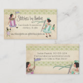 概念の人々パレードの裁縫婦を縫うヴィンテージ 名刺 (正面/裏面)