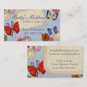 概念の蝶裁縫婦カードを縫うヴィンテージ 名刺 (正面/裏面)