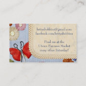 概念の蝶裁縫婦カードを縫うヴィンテージ 名刺 (裏面)