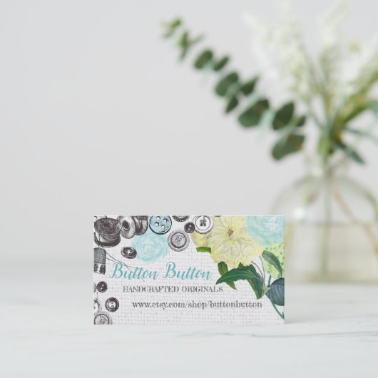 概念の裁縫婦の名刺を縫うヴィンテージ 名刺 (スタンド正面)