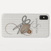 概念を縫うかわいいヴィンテージ Case-Mate iPhoneケース (裏面(横))