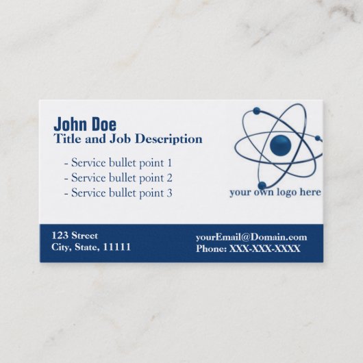 概要の青くエレガントな名刺 名刺 (正面)