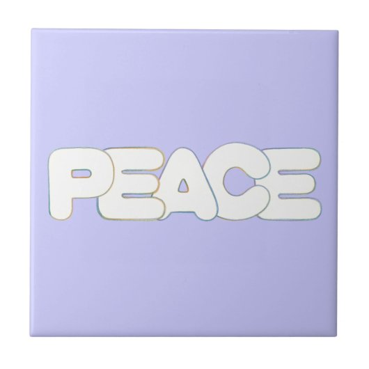 概要カラフルPeace Word Tile Trivet タイル (正面)